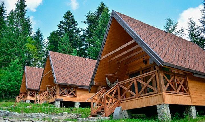 Відпочинок в Карпатах літом. Відкритий басейн, СПА. Осоння Котедж 2+2 під лісом